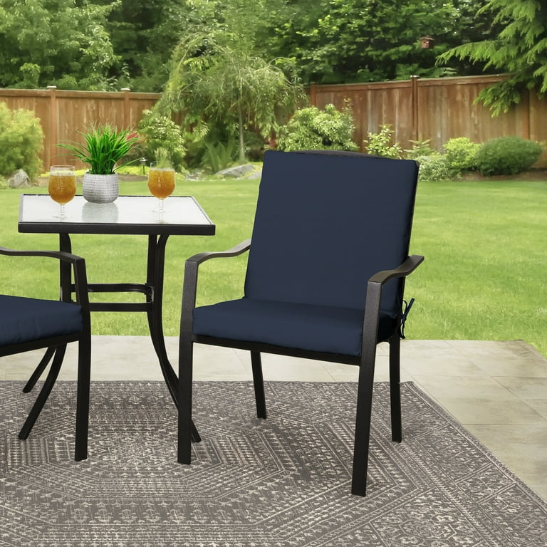 Navy blue patio chair cushions best sale