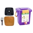 thumbnail image 4 of Almencla Kitchen Compost Bucket Composting Recycle Bucket Tight Buckle Stronger Load Bearing Garbage Can Waste Bin for Home Countertop With Fork, 4 of 8