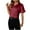 Red T-shirt for women, variant on Women's Business Casual Tops Summer Elegant Satin Silk Short Sleeve Shirts V Neck Chiffon Work Business Blouses Black M