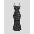 thumbnail image 6 of Black & White Polka Dot Sexy Casual Backless Sleeveless Spaghetti Strap Dress for Women Spring Summer, 6 of 10