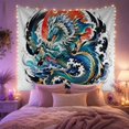 thumbnail image 2 of Mythical Hippocampus Creature with Head Horse Body, Serene Japanese Inspired for Japanese Art Lovers, Wall Decor, Graduation Gift, Tapestry Wall Hanging for Dorm and Living Room, 2 of 7