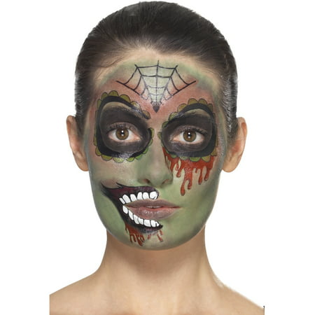 Day Of The Dead Zombie Make-Up Kit With Transfers Costume