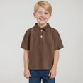 thumbnail image 5 of Gubotare Baby Polo Shirt Boys Polo Shirts Kids School Uniform Shirts Short Sleeve Girls Collared Shirts (Coffee,Size 2-3 Years), 5 of 8