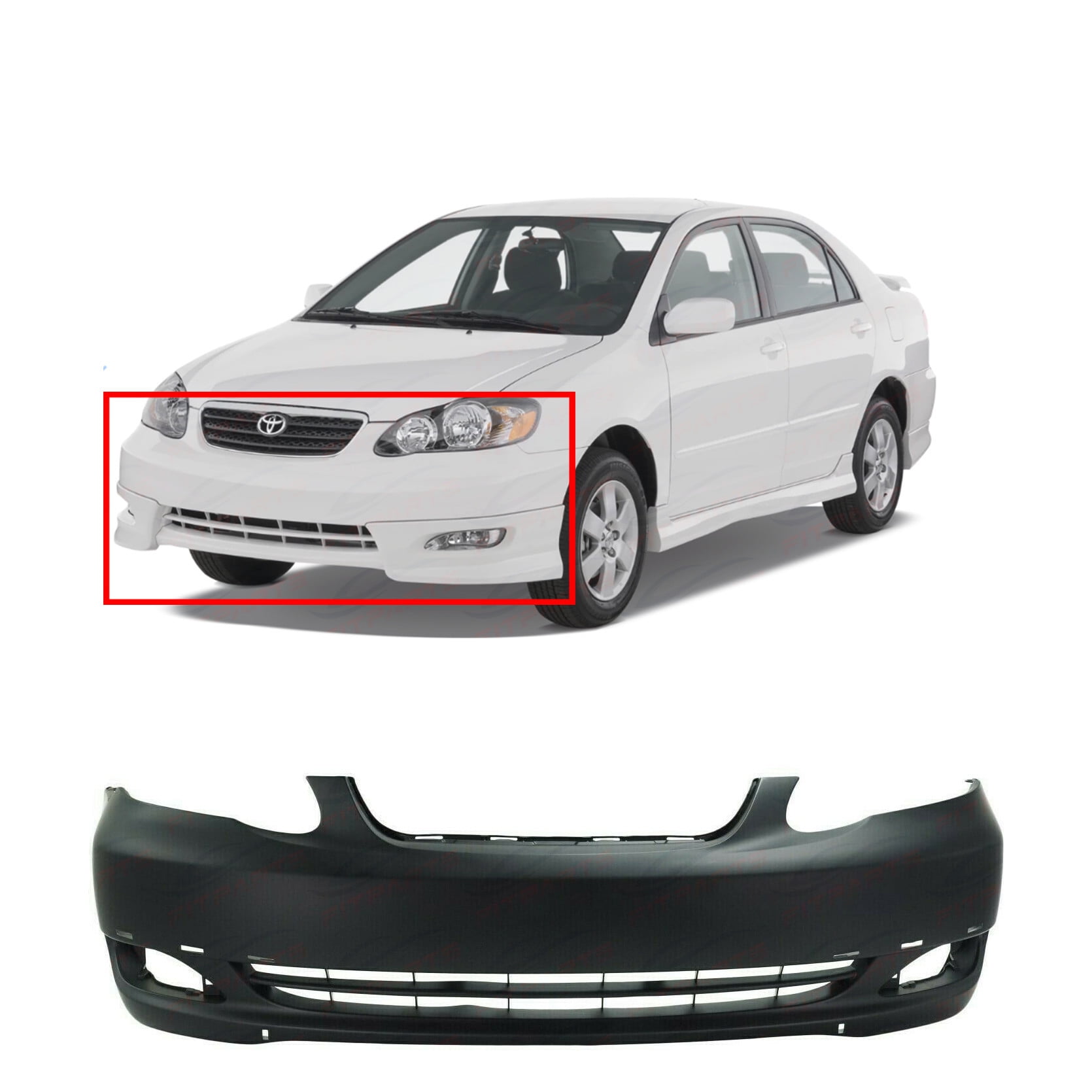 Front Bumper Cover for 2005 2006 2007 2008 Toyota Corolla S XRS NEW Primered