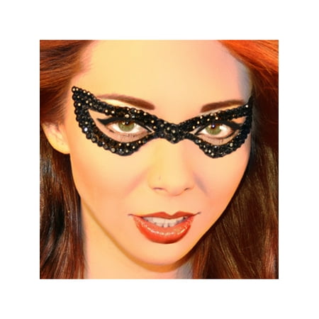 Black Bad Girl Eye Mask Jewel Xotic Eyes Professional Temporary Make Up Bat Eye