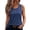 #0441-Dark Blue, variant on Favoffer Women's Henry Neck Blouse Sleeveless Button Front Solid Color Loose Casual Top for Summer Holiday Leisure Fashion