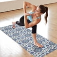 thumbnail image 6 of Blue Floral Ornament Pattern Hot Yoga Mat Towel Non Slip for Hot Yoga - Quick-Drying Yoga Mat Cover with 4 Corner Pockets with Travel Bag - Hot Yoga Towel Non Slip Grip Moisture Wicking Sweat 70"x26", 6 of 6