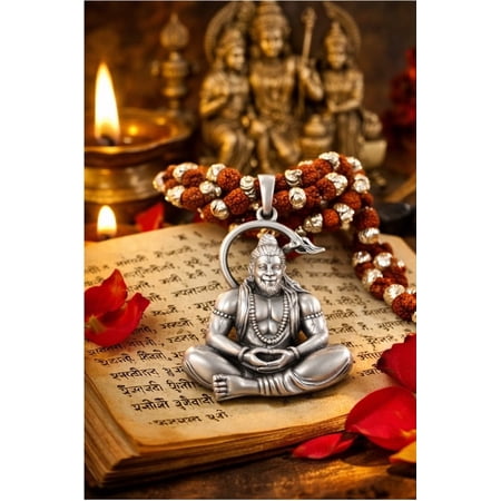 Shri Hanuman rudraksha mala,Spritual Pendant Necklace for Women and Men