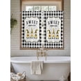 thumbnail image 4 of Gnomes Bees Bathroom Window Curtain, Spring Sunflowers Honey Daisy Black Plaid Light Filtering Coffee Kitchen Curtains, Bedroom Living Room Curtains 2 Panel 84"x45", 4 of 6