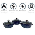 thumbnail image 4 of Juego de ollas con tapa de Peltre 6 pz International Azul Shorbull, 4 of 7