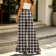 thumbnail image 6 of Sewkxo Womens Wide Leg Pants Drawstring Elastic High Waisted Ruffle Hem Palazzo Pants with Pockets,Camel 2XL, 6 of 6