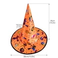 thumbnail image 4 of Halloween Shiny Glitter Satin Pointed Witch Hat with Wide Brim, Wizard Costume Accessory, Eye-catching Headwear for Halloween Party, Holiday Dress Up & Celebrations Purple, 4 of 5