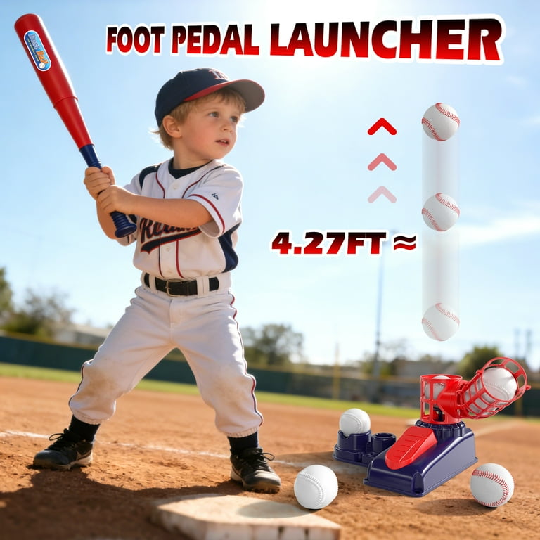 Ensemble Tee Ball Enfants - Kit Baseball Extérieur Avec Té Réglable, Batte, Balles Et Base De Rangement - Jeu De Baseball Pour Enfants 4-6 Ans, Multicolore
