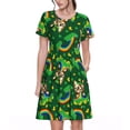 thumbnail image 1 of Disketp Cat St Patrick's day para Vestido de Manga Corta para Mujeres, Vestidos de Verano para Mujeres, Casual y Holgado para la Playa, 1 of 6