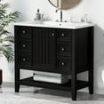 thumbnail image 2 of Dasun 36" Bathroom Vanity with Sink Combo, One Cabinet and Three Drawers, Solid Wood and MDF Board, Black, 2 of 5