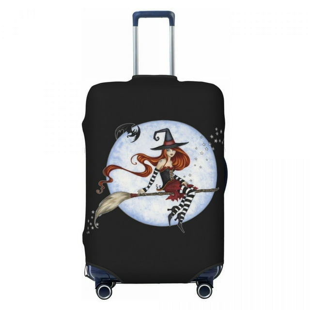 Custom Halloween Witch Gothic Skull Luggage Cover Cute Suitcase Protector Covers Suit For 18-32 inch