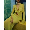 thumbnail image 5 of KelaJuan Women's 2 Piece Summer Outfits Solid Color/Floral Print Open Front Tops Casual Skirt Set, 5 of 7