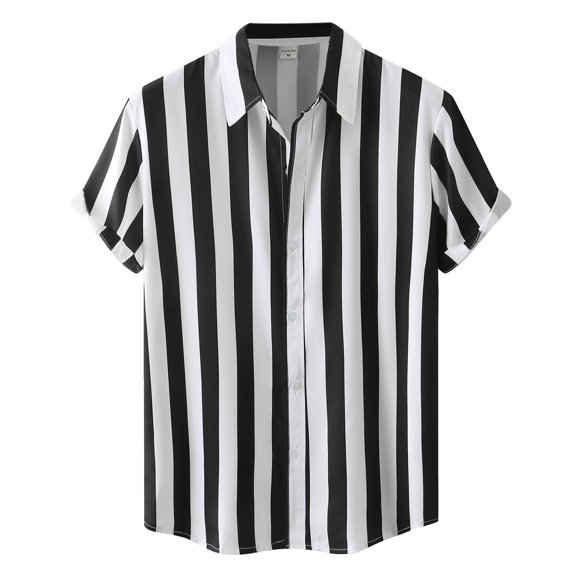 Ruiwill Toddler Boys T-Shirts Size 3-4 Years Stripe Print Lapel Neck Short Sleeve Tops Summer School Casual Lightweight Boys Tshirts Black