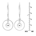 thumbnail image 4 of AeraVida Sophisticated Halo Circle Sterling Silver Elongated Hook Dangle Earrings, 4 of 5