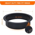 thumbnail image 2 of 39-Inch Round Fire Pit Ring Insert for Above In-Ground Wood Burning, 2.5MM Steel, 2 of 7