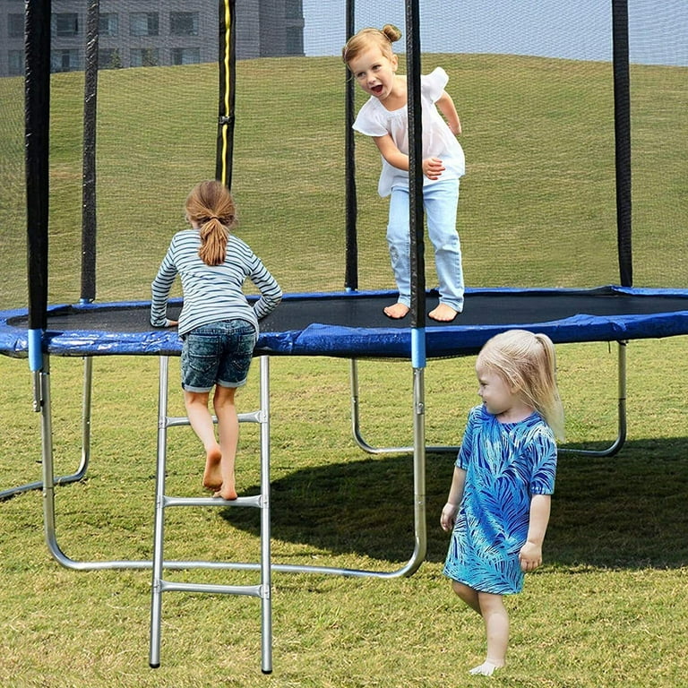 Trampoline step clearance ladder