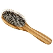 TOPINCN Brosse à cheveux, bambou naturel Soins des cheveux Anti-Static Paddle Handle Massage Brosse à cheveux peigne à coussin, peigne en bambou