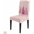 thumbnail image 6 of Chair Covers for Dining Room Set of 6,Watercolor Pink Christmas Tree Stretch Seat Protector Removable Washable Chairs Slipcovers for Kitchen Banquet Wedding Hotel,Snowflake on Gray, 6 of 6