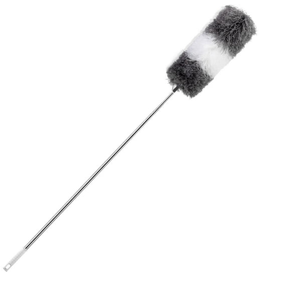 EGNMCR Bathroom Accessories Duster With Extension Pole-Stainless Steel-114 In Extra Long Microfiber Microfiber Full Duster-Duster Can Be Bent In Any Direction- Stainless Steel Telescop dusting brush