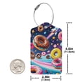 thumbnail image 2 of Rocae Space Colorful Donut for Leather Luggage Baggage Tags ID Label Privacy Cover ID Label with Stainless Steel Loop and Address Card, 2 of 5