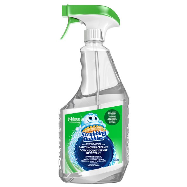 Scrubbing Bubbles® Daily Shower Cleaner, Prevents Soap Scum in Tubs, Shower Walls and More, Rainshower Scent, 946mL