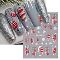thumbnail image 2 of 5D Christmas Jingle Bell Nail Art Stickers Winter Reflective Glitter Gloves Lantern Embossed Sliders Snowflakes Manicure Decals, 2 of 4