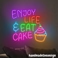 thumbnail image 2 of Handmadetneonsign Enjoy Life And Eat Cake Neon Sign, Cupcake Wall Art Decor, Cake Shop Wall Decor 64907, 2 of 5