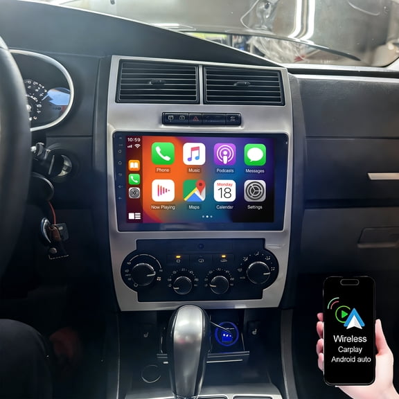 Dexico 4 64G Android 13 Car Stereo for Dodge Charger Magnum 2005-2007, 9'' Touchscreen Car Radio with Wireless Carplay Android Auto WiFi Bluetooth Mirror Link GPS SWC FM/RDS/EQ Backup Camera
