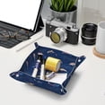 thumbnail image 6 of Valet Tray, dolphin bright galaxy stars navyblue Faux Leather Desk Tray Vanity Tray Night Stand Organizer Catch All Tray Key Bowl for Entryway Table, Elegant Valet Tray Storage for Men Women, 6 of 7