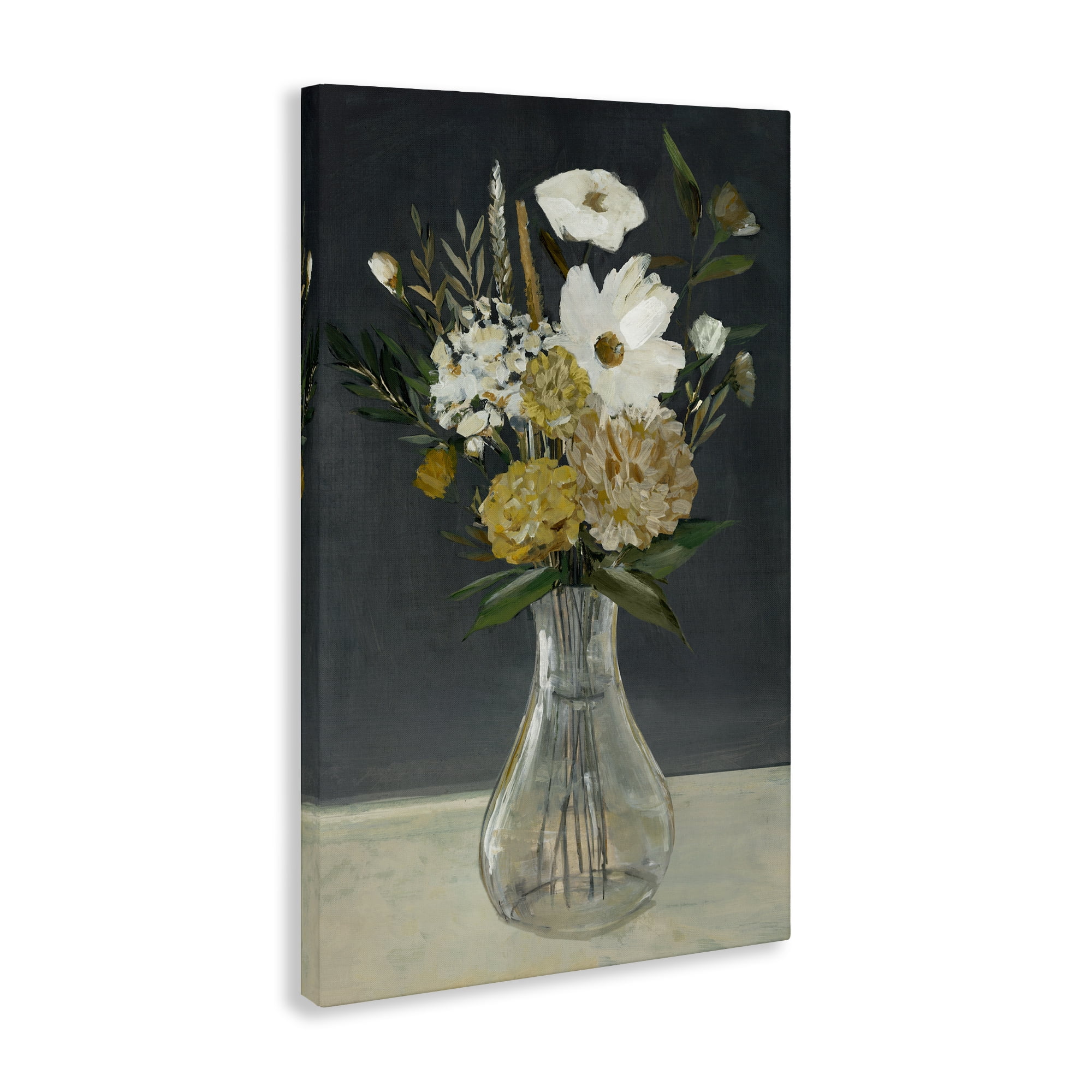 Stupell Industries Earthy Floral Vase Plants & Flowers Painting Wrapped Canvas Art Print Wall Art, 20 x 30