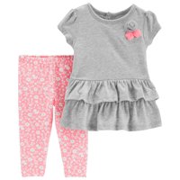 Short Sleeve Peplum Top & Leggings, 2-Piece Outfit Set (Baby Girls)