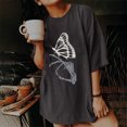 thumbnail image 2 of Camisas Para Mujer Camisetas de Gran Tamaño Manga Larga Moda Casual Erógeno Impreso Manga Corta Suelta Hombres Y Suéter Blusa Superior Odeerbi ODB135872, 2 of 6