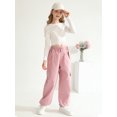 thumbnail image 5 of Usaibhir Girls Cargo Pants Casual Drawstring Jogger Sportswear Parachute Pants 7-14T, 5 of 8