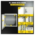 thumbnail image 5 of NEMA 4X Steel Enclosure 12x12x8", IP66 Waterproof Electrical Box, Outdoor Indoor Junction Box with Mounting Plate - Heavy Duty Steel Electrical Enclosure, 5 of 7
