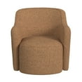 thumbnail image 3 of Kopi Swivel Accent Club Chair- Light Tan Brown Boucle- Curved Backrest, 3 of 5