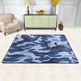 thumbnail image 2 of SKYSONIC 36x24in Military Camouflage Area Rug, Blue Army Camo Floor Carpet for Indoor Living Dining Room Bedroom, 2 of 7