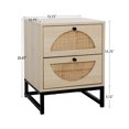 thumbnail image 4 of Rattan Nightstand with 2 Drawers, Wood End Table Side Table for Living Room Bedroom, 4 of 7