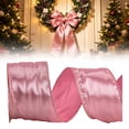 thumbnail image 6 of Single Faced Satin Wired Edge Ribbon, 20-Yard Polyester Satin Wrapping Ribbon for Bows, 2.48 Inches Wide Craft Fabric Binding Ribbon for Xmas Invitation Card Making Gifts Decoration, 6 of 6