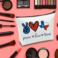thumbnail image 4 of LEVLO Funny Texas Map Cosmetic Bag Proud Texan Gift Peace Love Texas Makeup Zipper Pouch Bag Texas Lone Star State Gift, 4 of 4