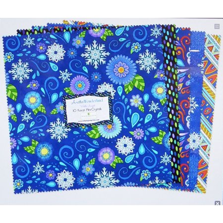Mini Printed Satin - Arctic Wonderland ~10 Karat Mini Crystals Layer Cake 24, 10'' Cotton Squares by Wilmington Prints