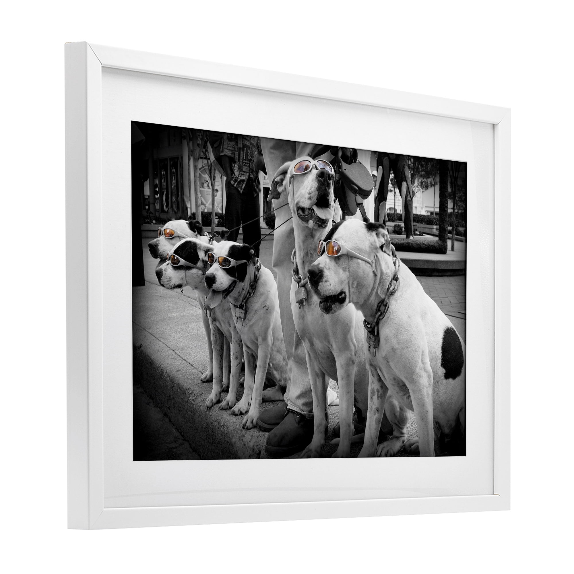 Stupell Industries Afternoon Stroll Pups White Framed Print Under Glass, design by Scott Henderson