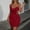 Wine, variant on Elegant Waist Detail Cutout Dress With Bodice And Strappy For Formal And Casual Occasions In Women's Casual Tennis Dress Red S