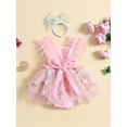 thumbnail image 4 of Musuos Baby Girls Rompers Dress 0-18M Feather Fly Sleeve 3D Butterfly Mesh Tulle Skirt Hem Bodysuits with Headband for Summer, 4 of 10