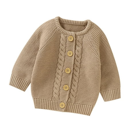 

LBECLEY Coat for Baby Girl 18 Months Baby Girl Boy Knit Cardigan Sweater Warm Pullover Tops Toddler Outerwear Jacket Coat Outfit Clothes Fair Isle Girls Sweater Coffee 68