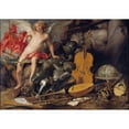 thumbnail image 2 of Thomas Willeboirts Bosschaert 24x18 Gold Ornate Framed and Double Matted Museum Art Print Titled - Triumphant Cupid Among Emblems of Art and War (1645-1650), 2 of 4